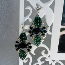 Luxusní crystal - zeleno černé