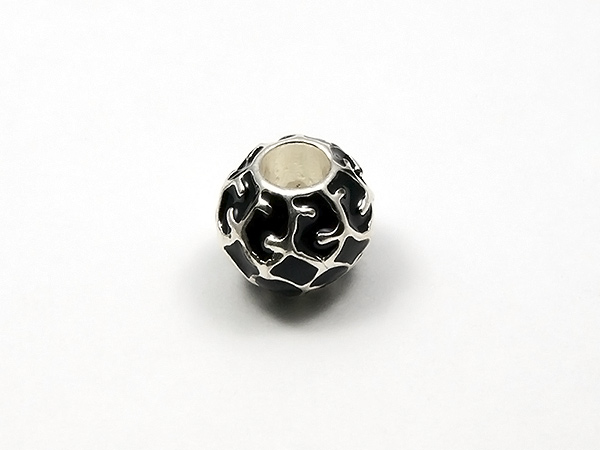 Černostříbrný korálek