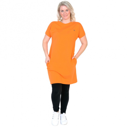 Šaty BASIC line, krátký rukáv / pomeranč