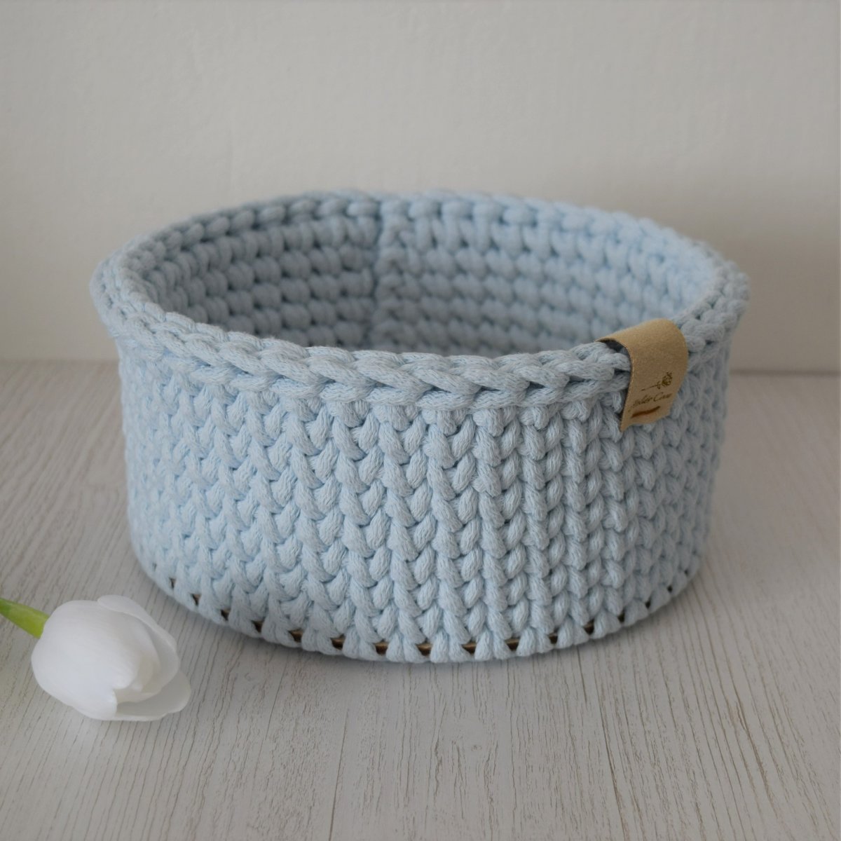 Košík kulatý - ledově modrý