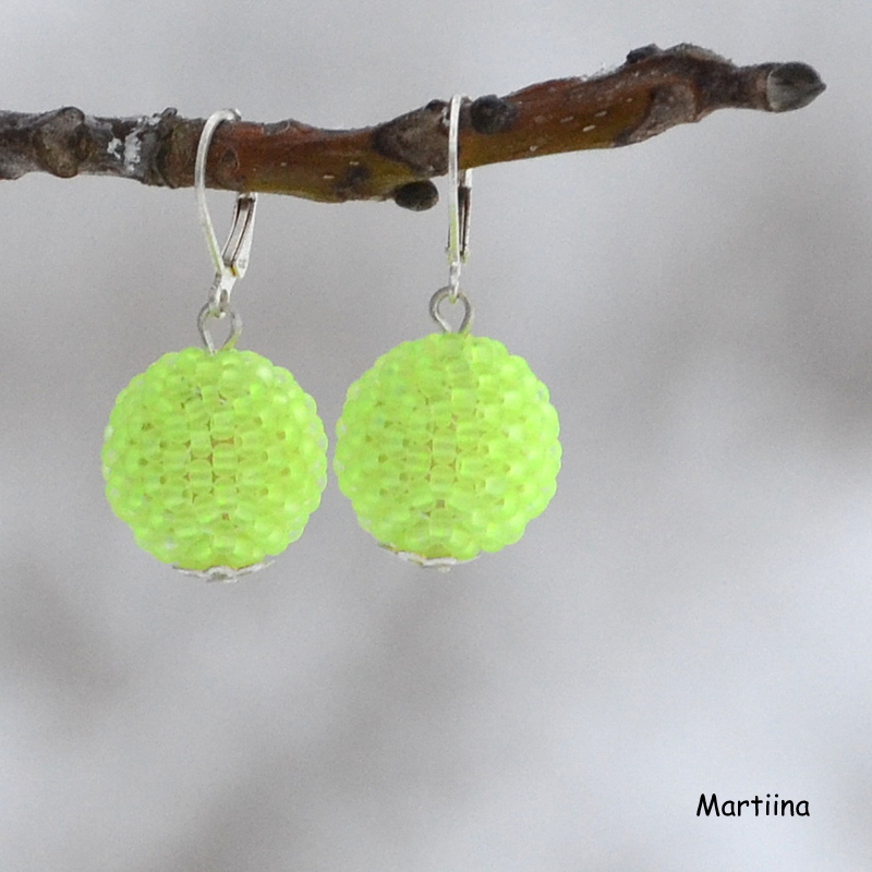 Neonové kuličkové náušničky