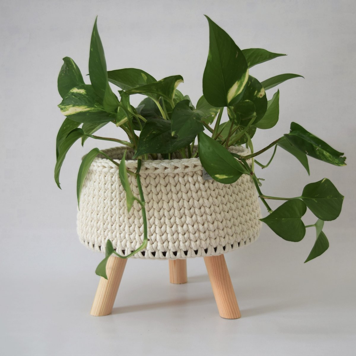 Obal/stojan na květináč - ecru