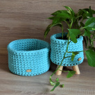 Sada - košík a obal na květináč malý - máta