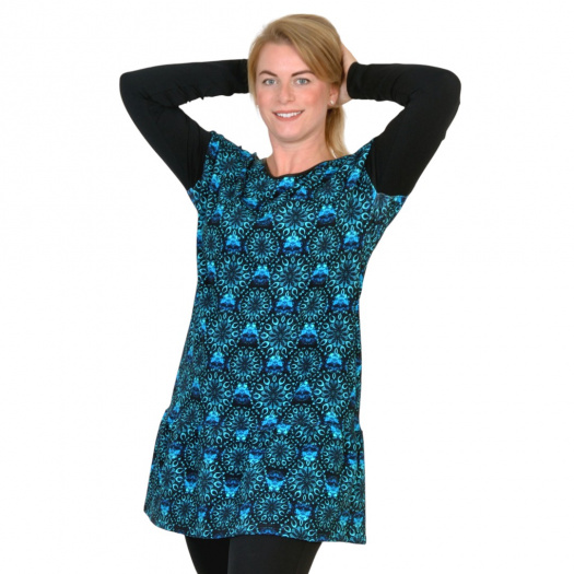 Mikinošaty Elise / modré mandaly, vel.: M - XXL