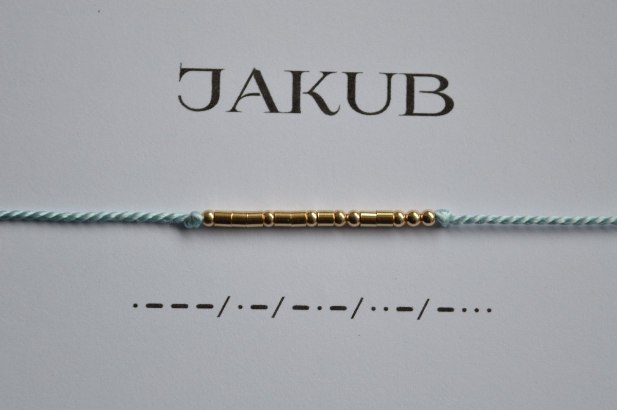 křestní jméno - zakódovaný náramek (zlatá barva)