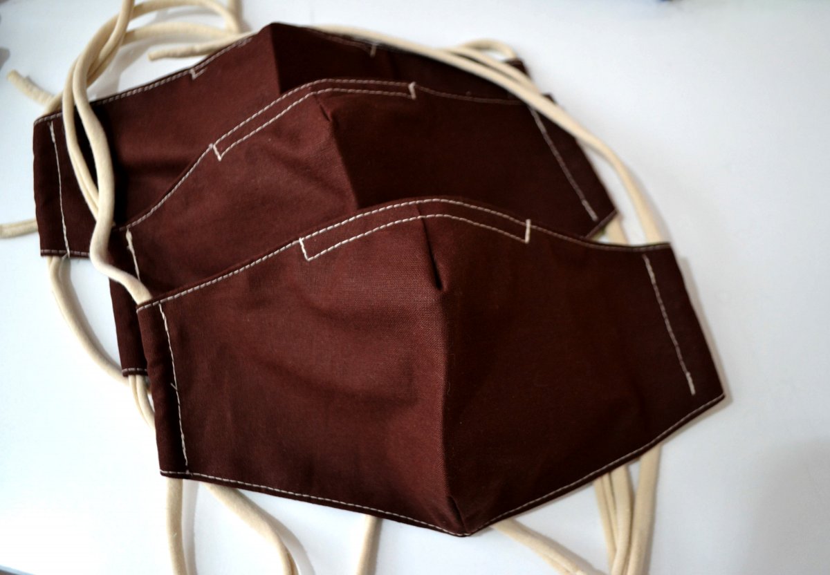 Rouška pánská 2 vrstvy+kapsa: hnědá