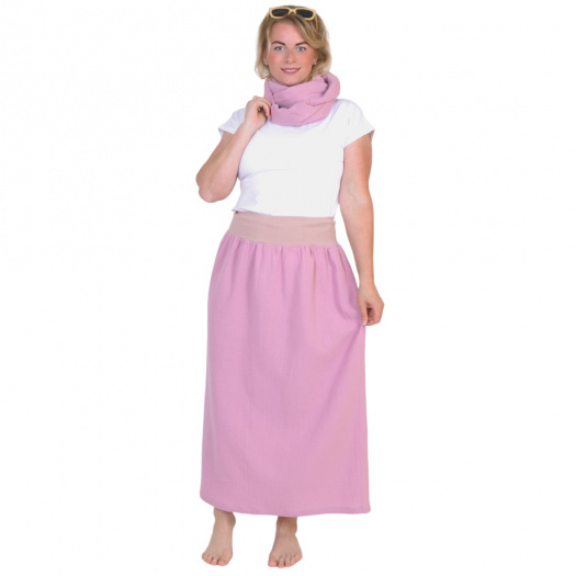 Řasená mušelínová maxi sukně FEMI / vel. M - XL
