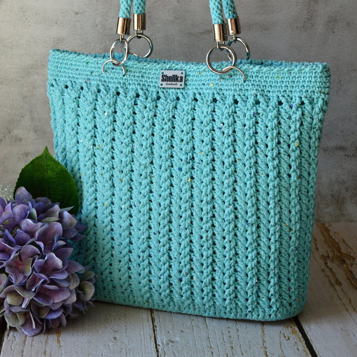 CLARA - háčkovaná kabelka s flity