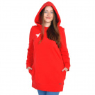 Mikinové šaty - NELA s kapucí / červená