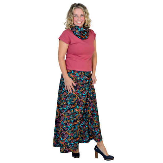 Maxi sukně STELA / barevní motýli vel. M - 3XL