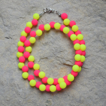Neonový náhrdelník - růžovo-žlutý