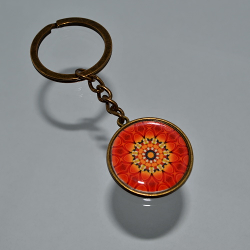 Klíčenka - červená mandala