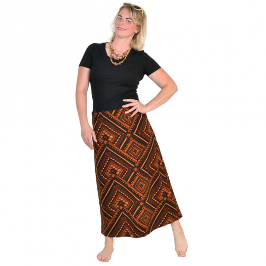 Maxi sukně SALY / etno, hnědá ,vel. S - XXL