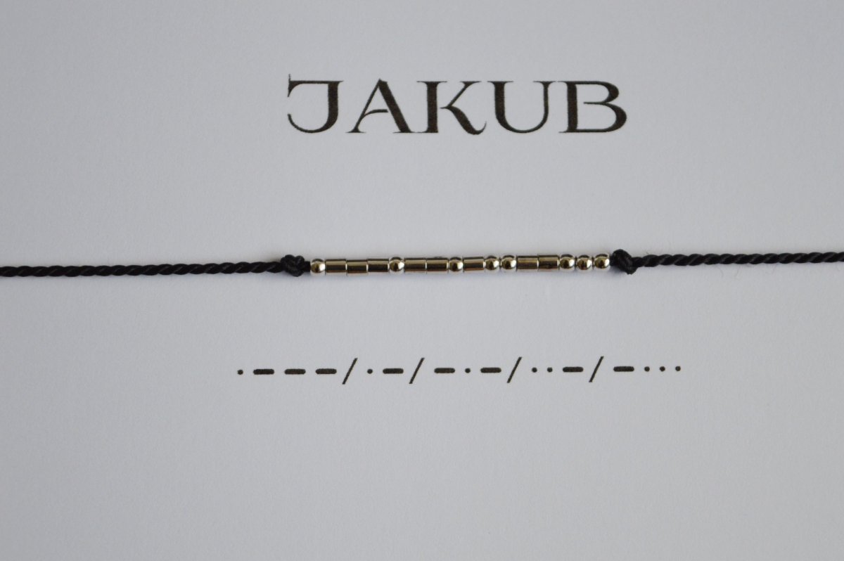 křestní jméno - zakódovaný náramek (stříbrná barva)