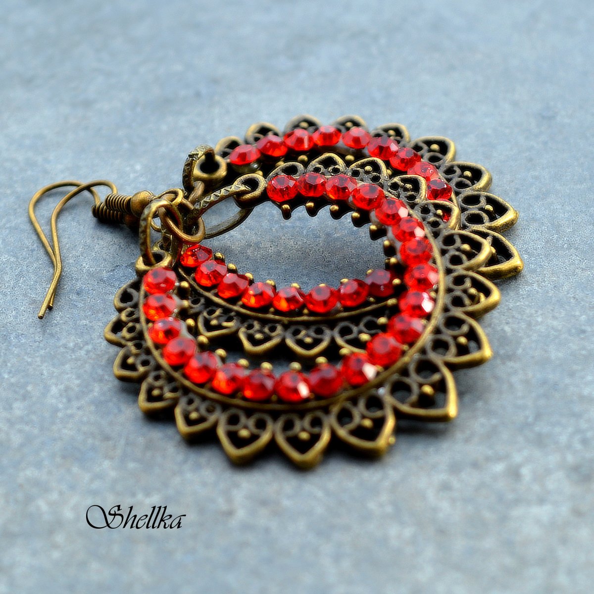 Náušnice ,,ORIENTAL,, červené