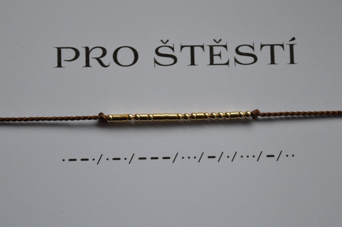 PRO ŠTĚSTÍ - zakódovaný náramek (zlatá barva)