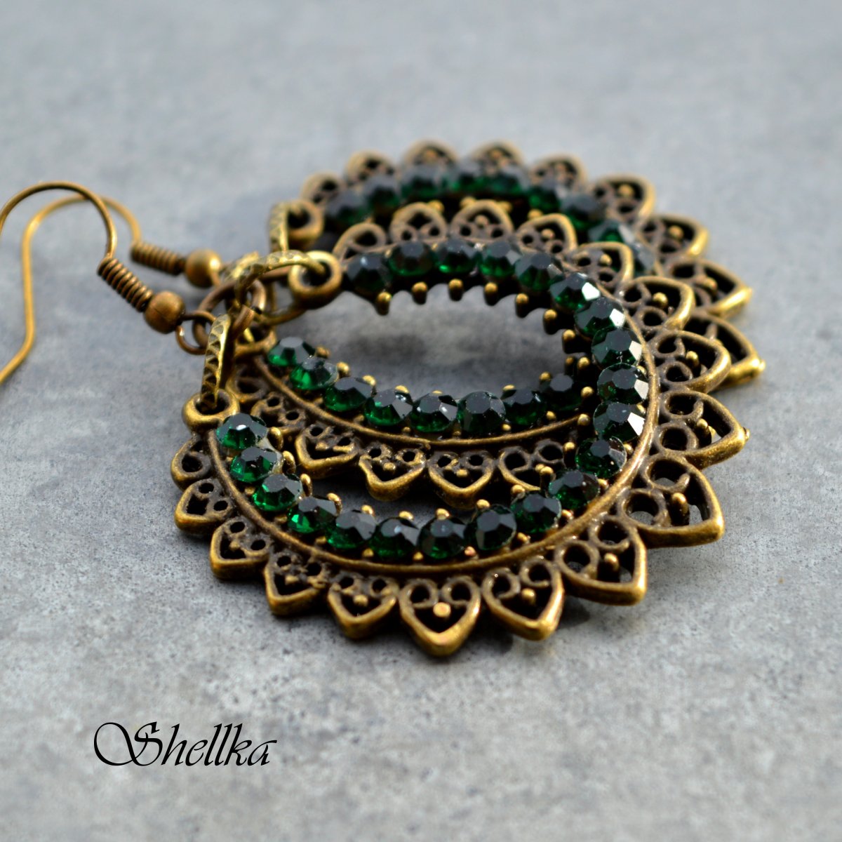 Náušnice ,,ORIENTAL,, tm.zelené