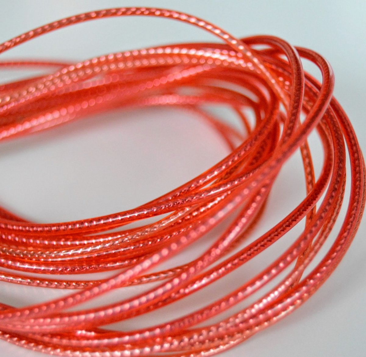 Červené bužírky - materiál