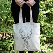 Plátěná taška - geometrický jelen