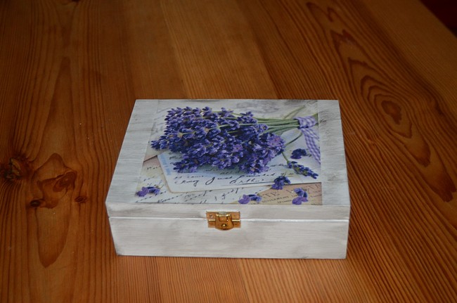 Krabička na čaj - 6 přihrádek - levandule