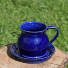 Modrý hrneček s  talířkem