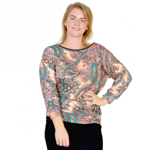 Společenské tričko NORA / paisley, L - XL