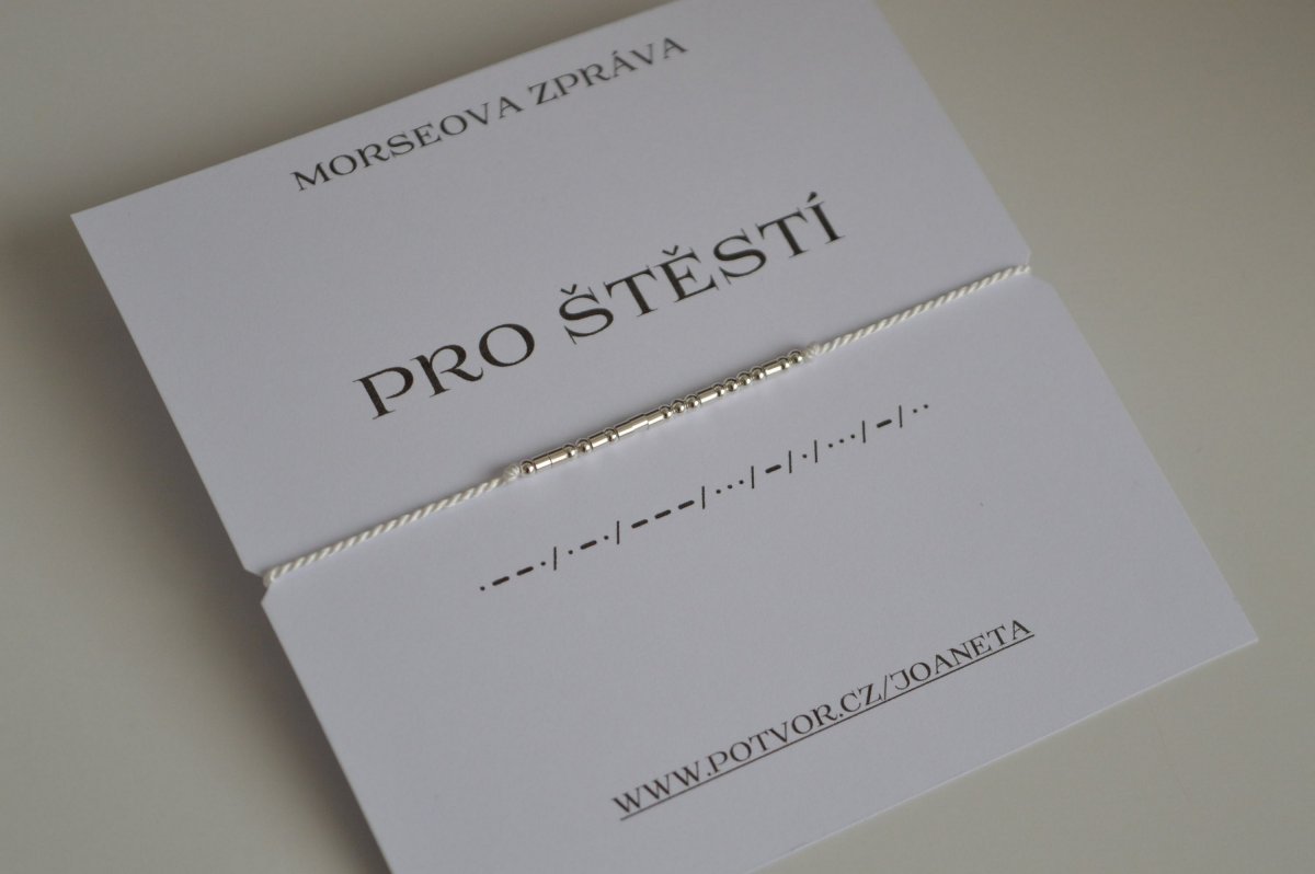 PRO ŠTĚSTÍ - zakódovaný náramek (stříbrná barva)