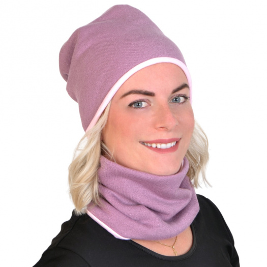 Nákrčník AVA - dvouvrstvý / fialka, lurex
