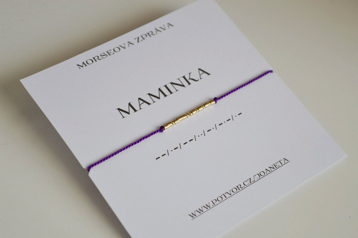 MAMINKA - zakódovaný náramek (zlatá barva)