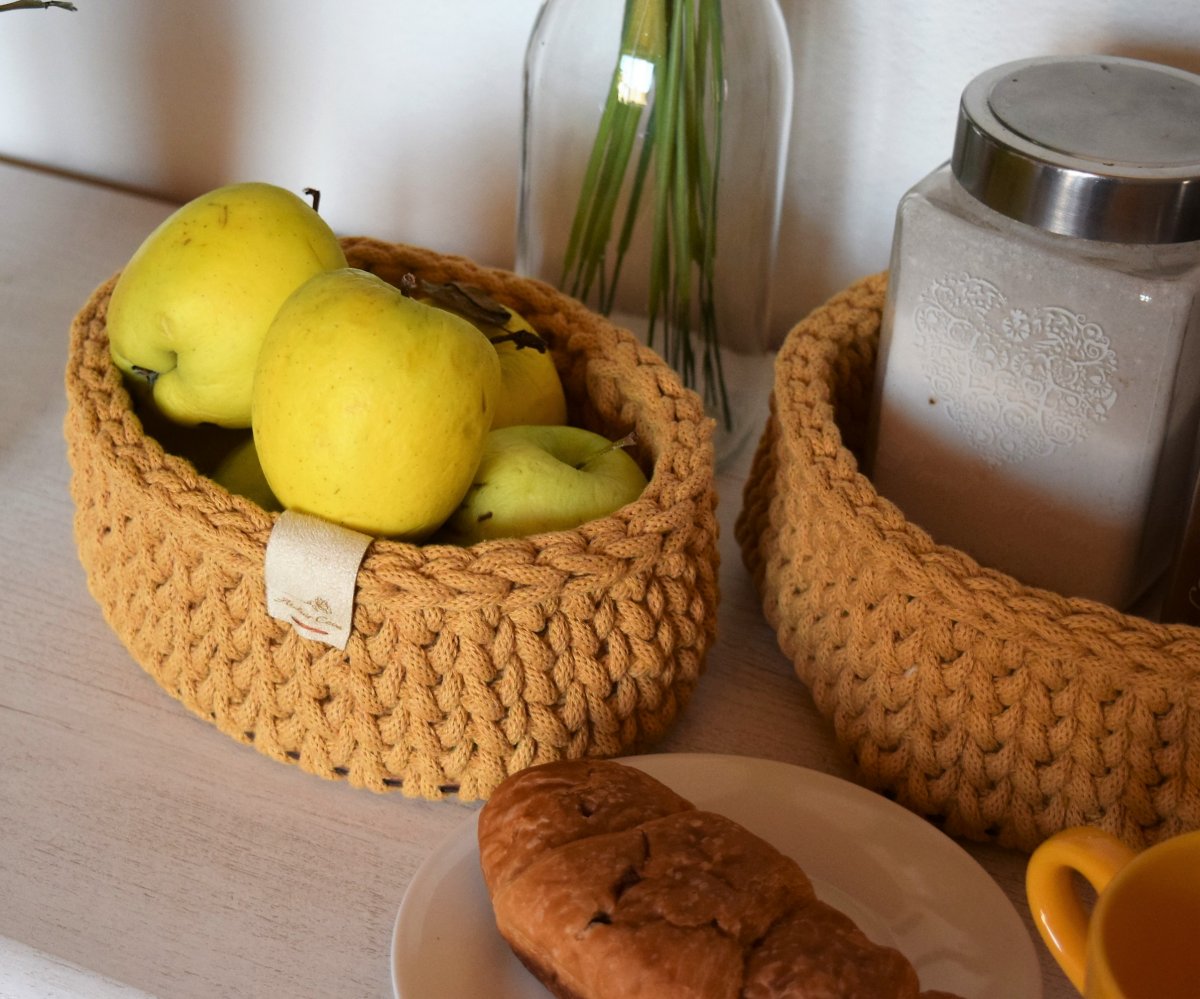 Košík ovál - hořčicový