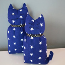 Dekorační polštář kočka malá modrá