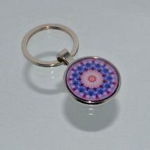 Přívěsek na klíče - fialovo růžová mandala