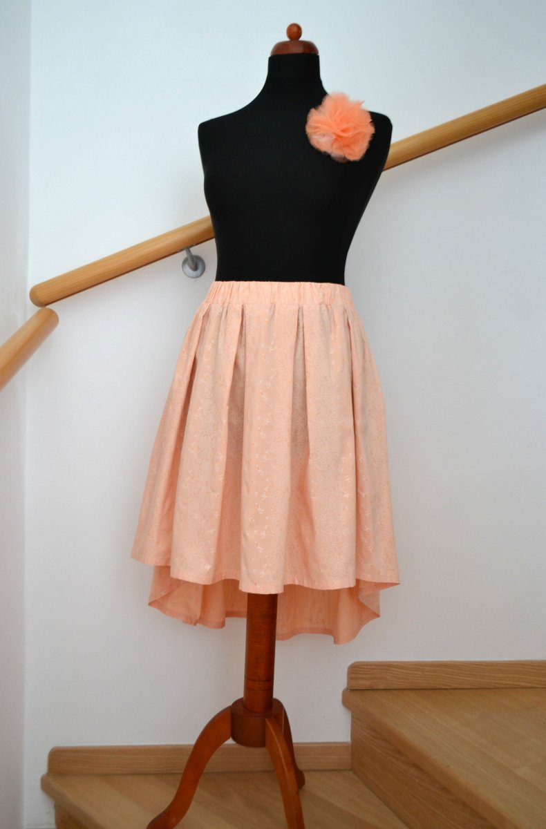 Sukně skládaná lososová