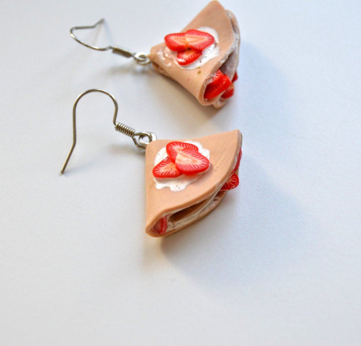 Jahodové palačinky - náušnice