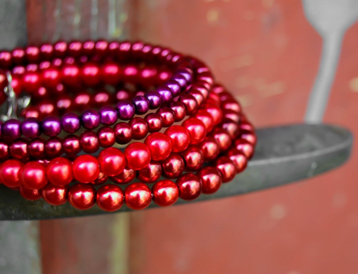 5 odstínů červené - náramky