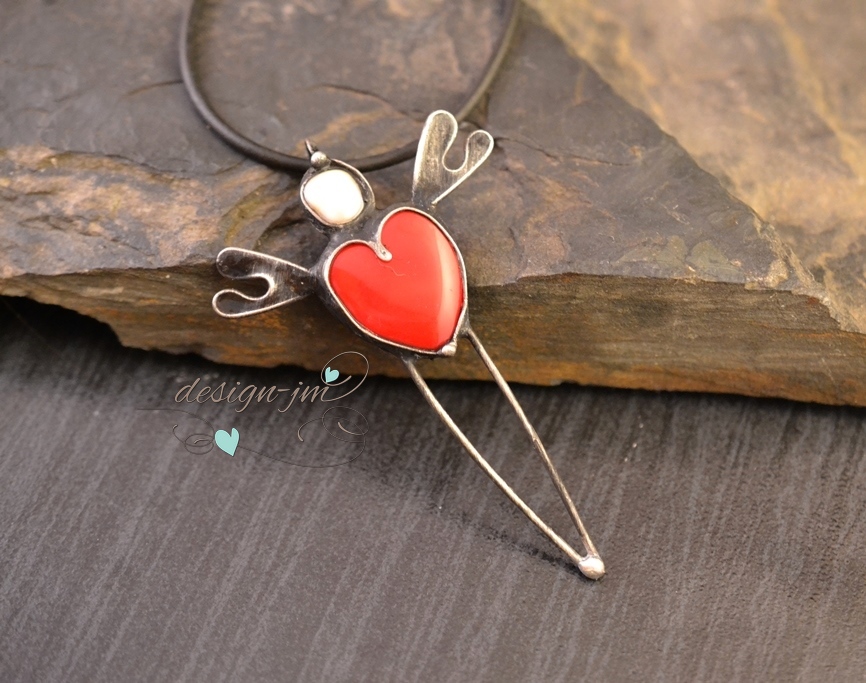 Srdcový anděl - sklo