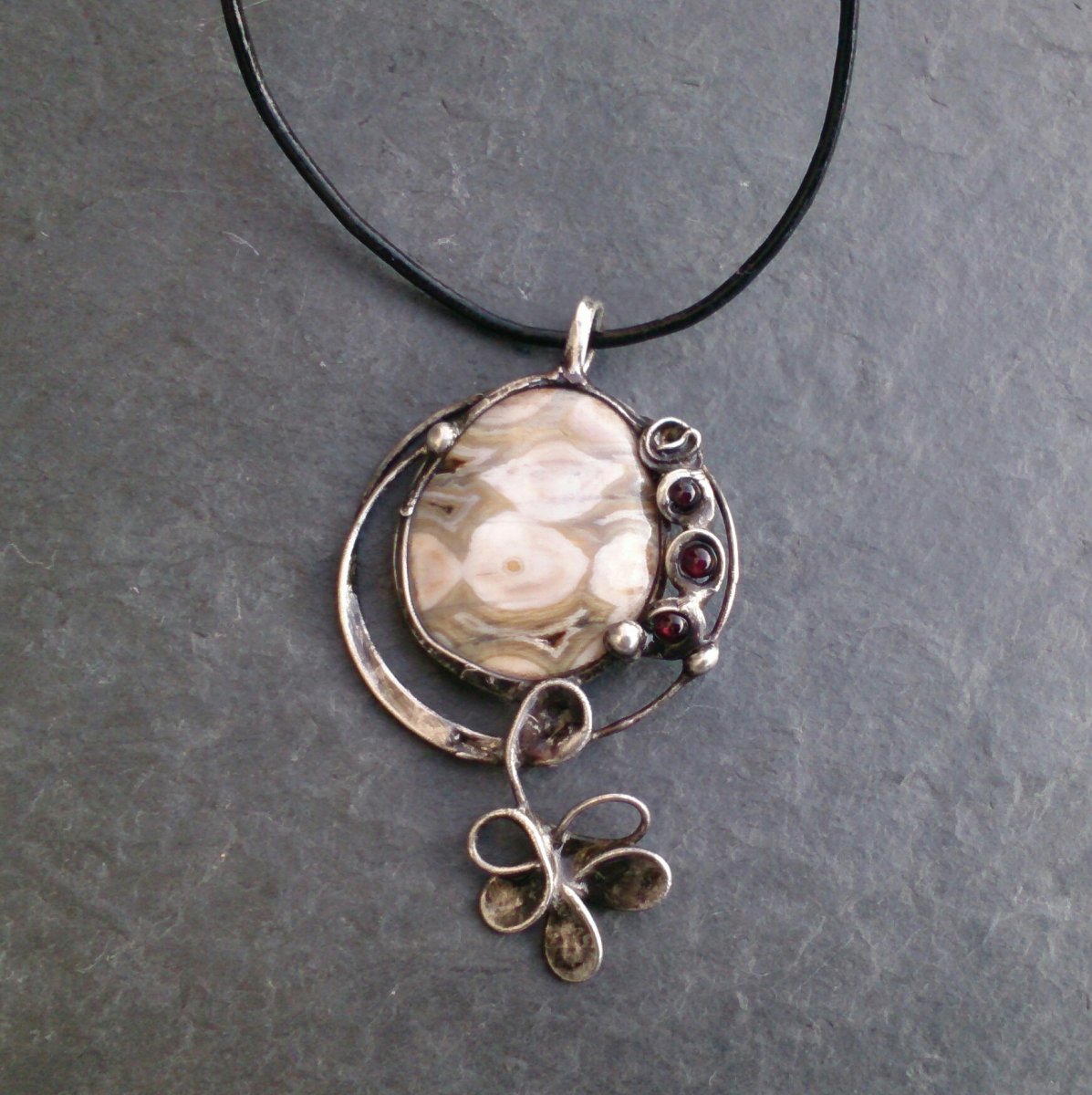 Náhrdelník oceánový jaspis a granát ,