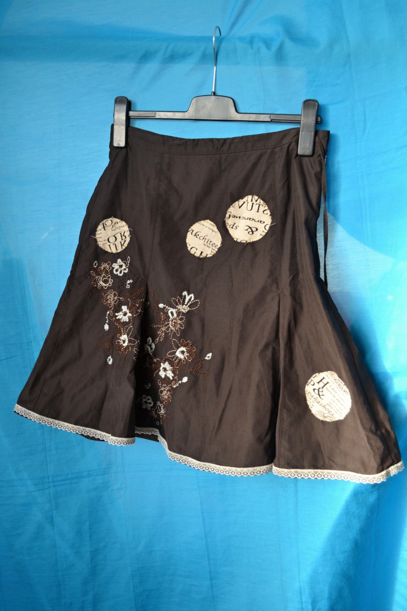 Tmavě hnědá recy sukně Vůně horké čokolády vel.36