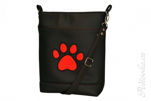 crossbody kabelka s tlapkou > černá s červenou