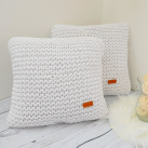 Pletený polštář -Bílý