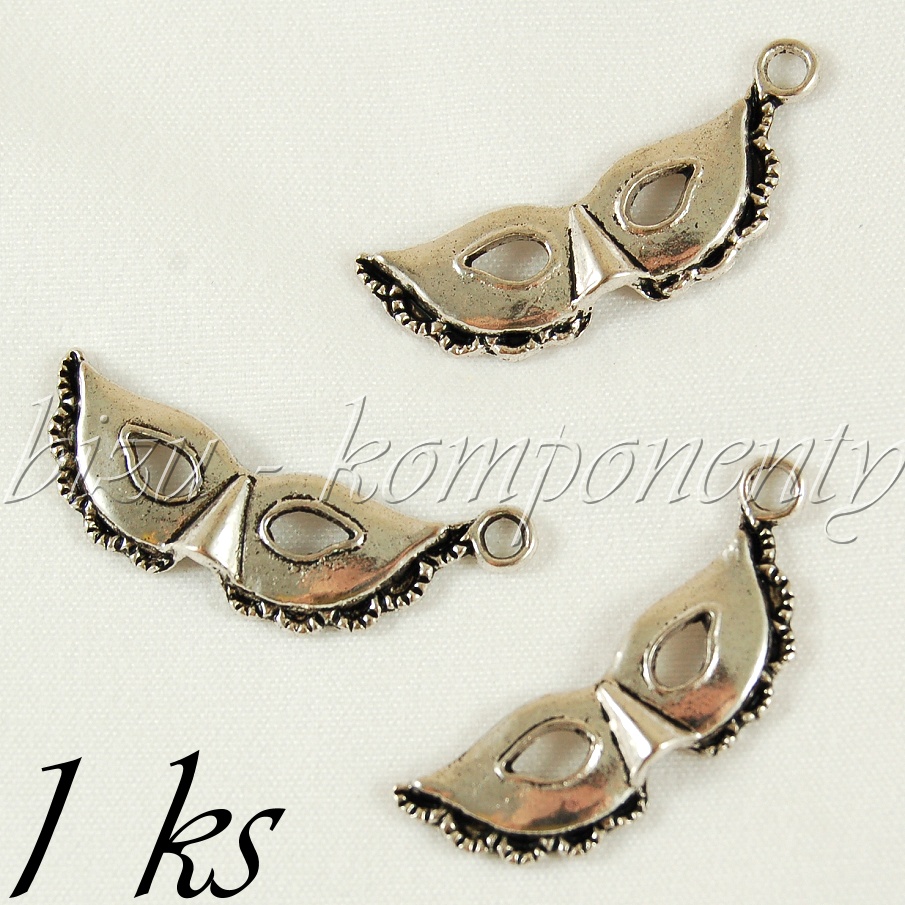 Škraboška, stříbrná barva (02 0341)