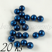 Tmavě modré voskované perle 8mm 20ks (01 0449)