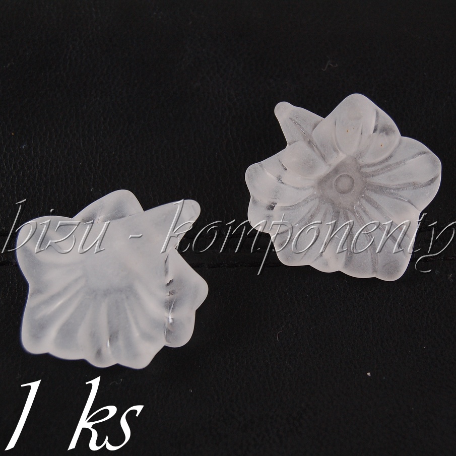 Bílý akrylový květ 2ks (01 0384)