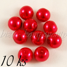 Červené voskované perle 10mm 10ks (01 0471)