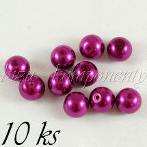 Fialové voskované perle 10mm 10ks (01 0466)