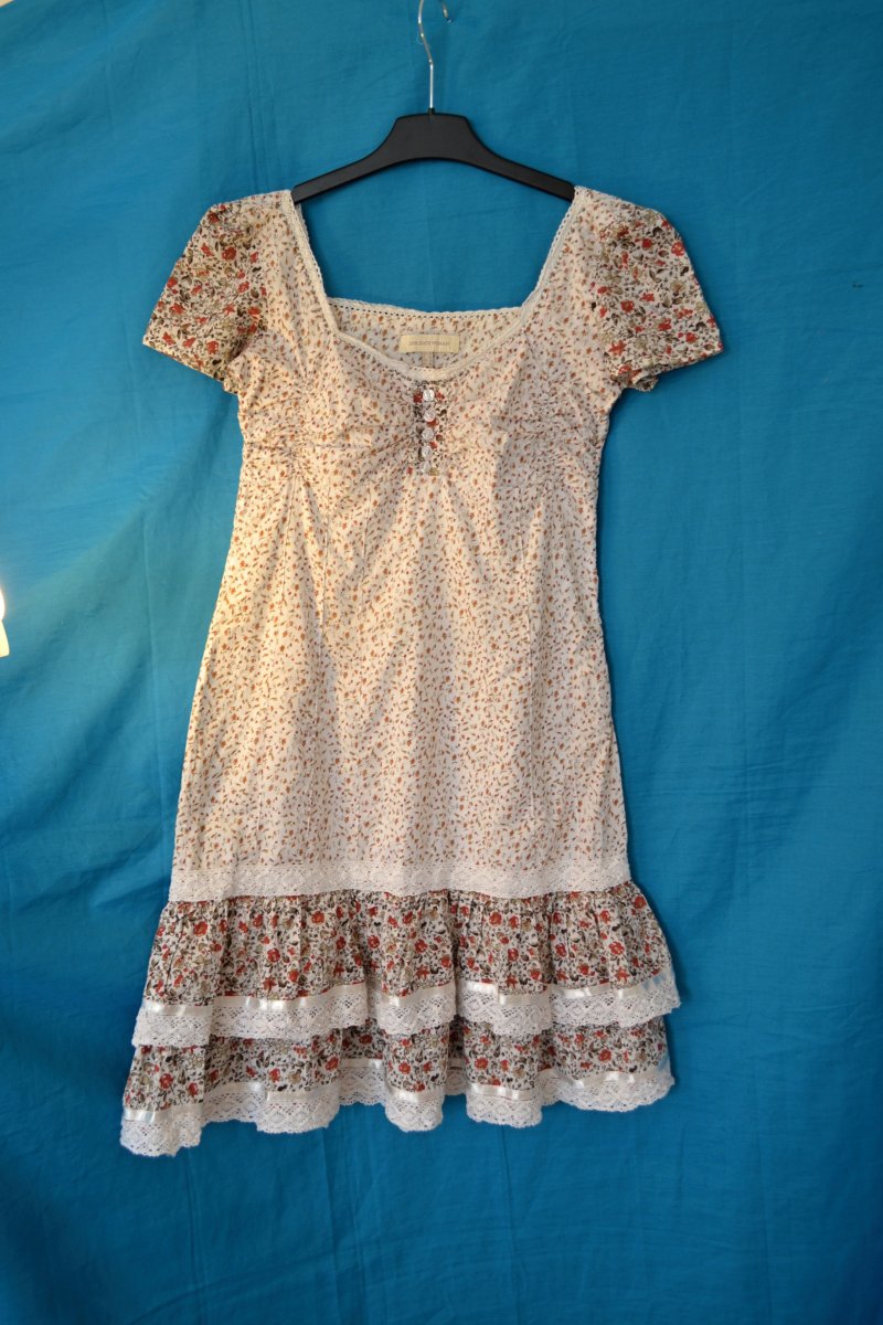 Plátěné recy šaty Volánový sen vel. M (38)