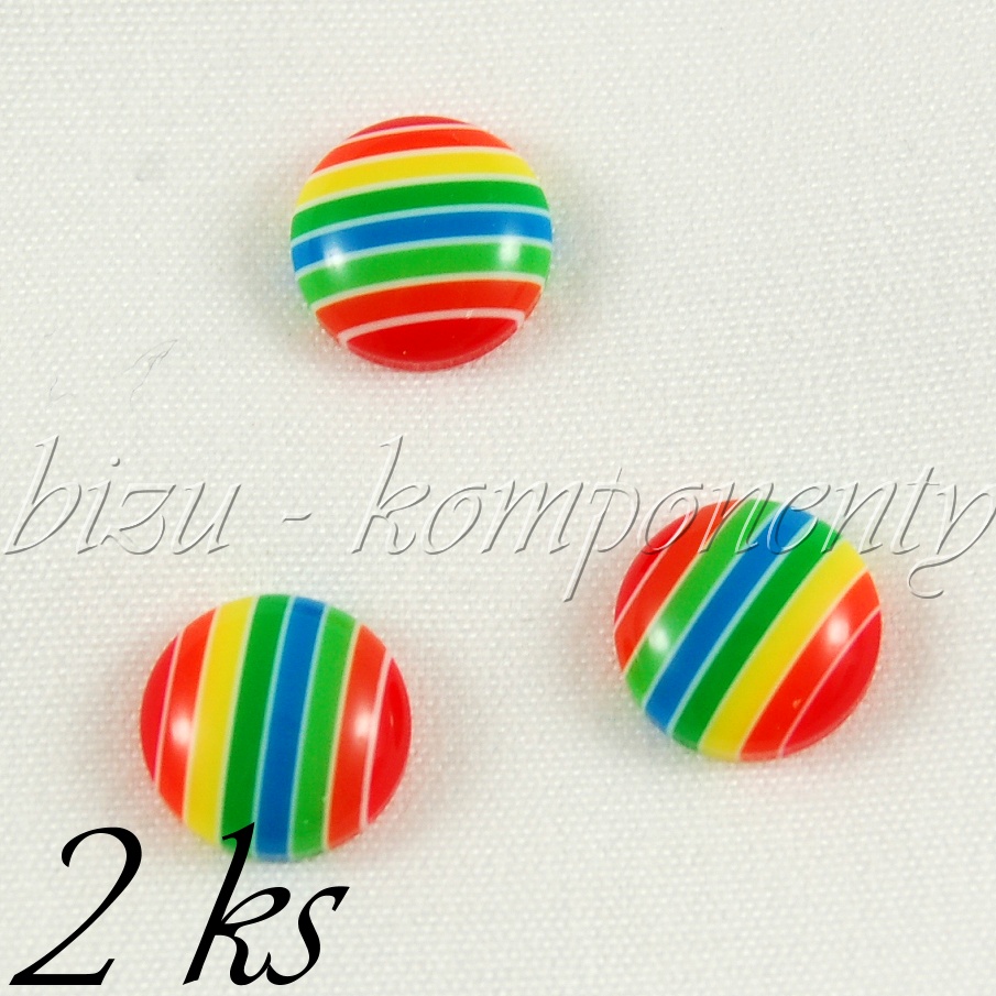 Černo-bílý kabošon, 10 mm, 2 ks (35 0072)