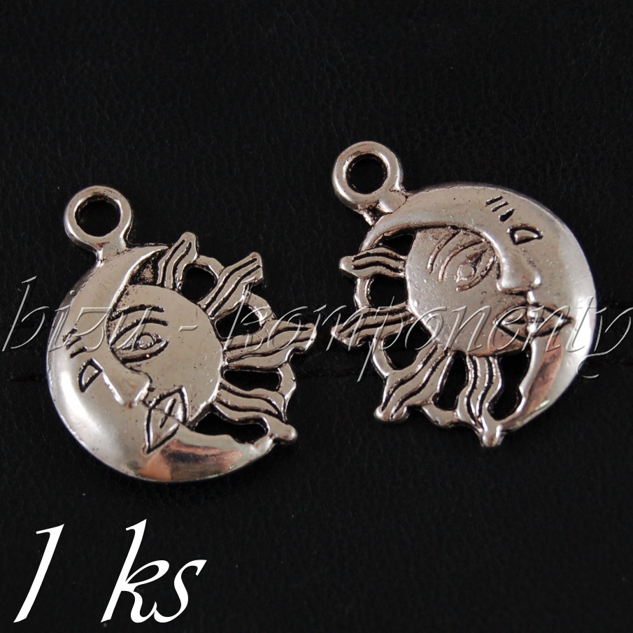 Slunce a měsíc, stříbrná barva (02 1125)