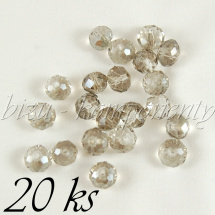 Šedý broušený korálek 8mm 20ks (01 0455)