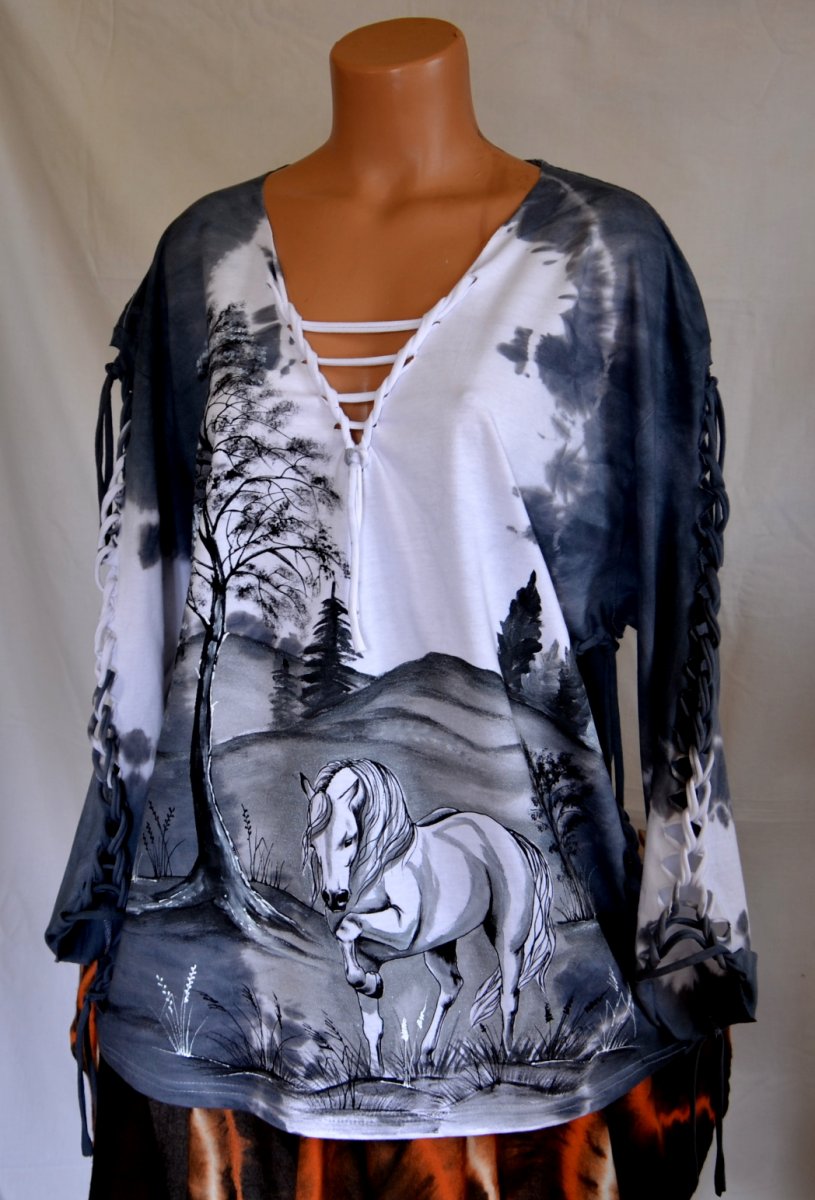 Šedé prostříhané tričko s běloušem, REZERVACE